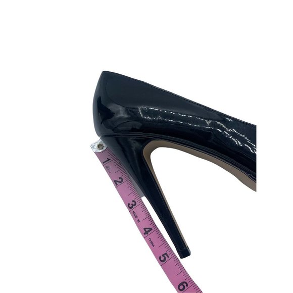 ELLE Elyalena Black Shiny Faux Leather Platform Stiletto High Heels Size 7.5 M - Picture 9 of 12